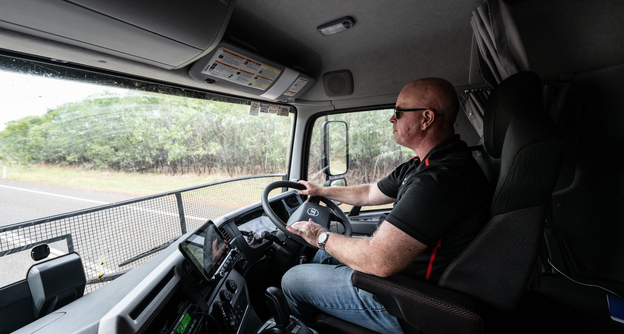 Matt Wood behind the wheel of the UD Quon